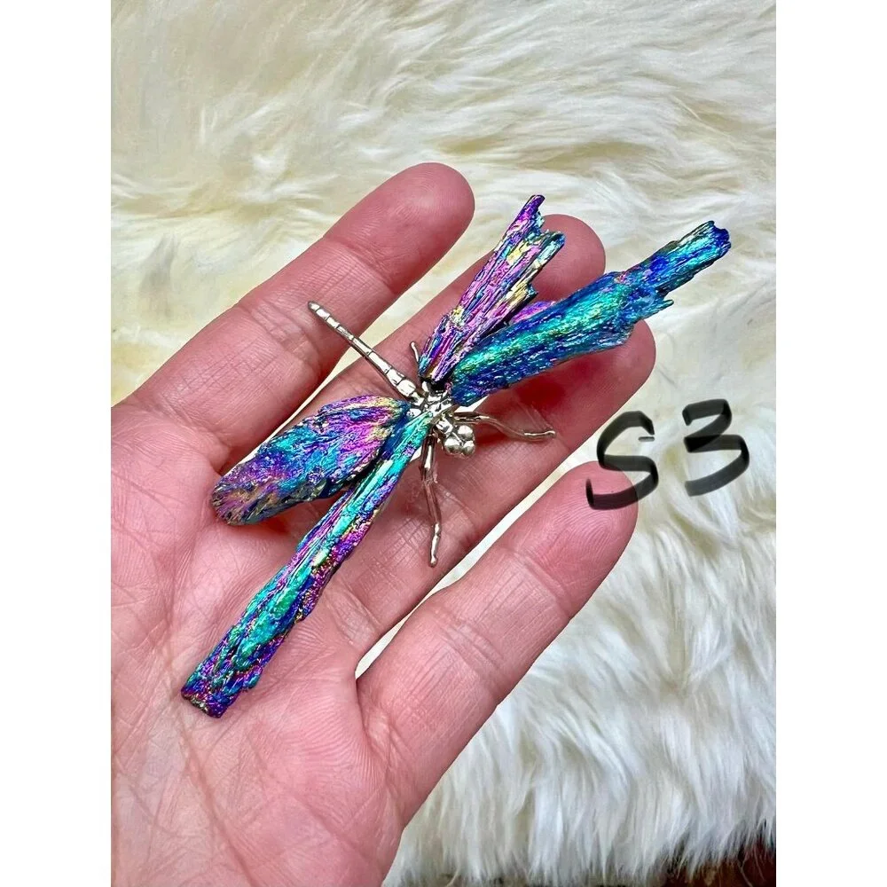 Titanium AURA Coated Black TOURMALINE Dragonfly! - Picture 4 of 8